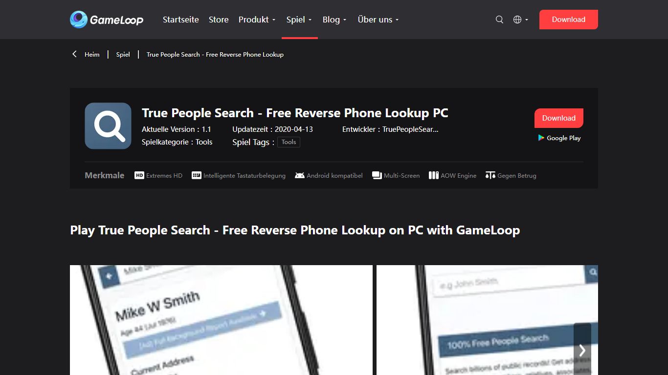 True People Search - Free Reverse Phone Lookup auf den PC herunterladen ...
